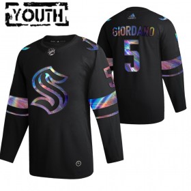 Seattle Kraken tröja Mark Giordano 5 2021-22 Iriserande holografisk Svart Authentic - NHL Tröjor Barn